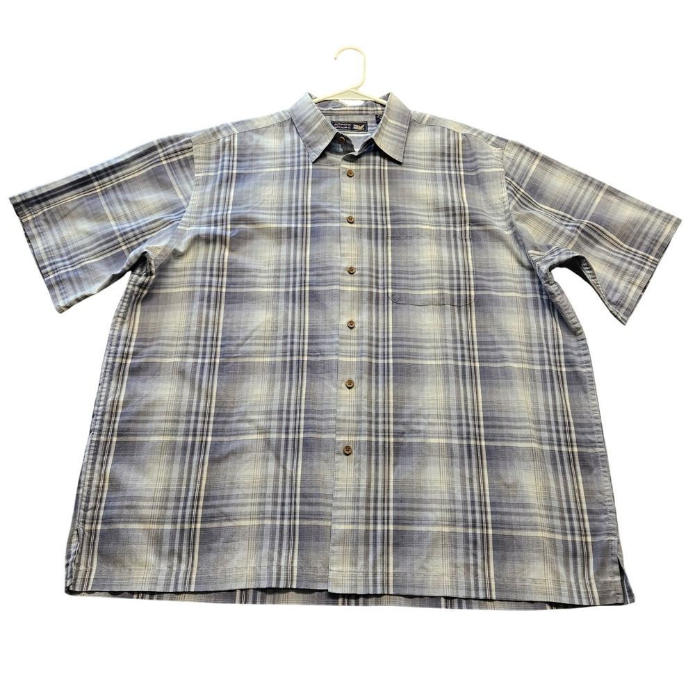 Arrow Blue Jeans Mens XL Blue Plaid Short Sleeve Button Down Shirt Cotton Blend
